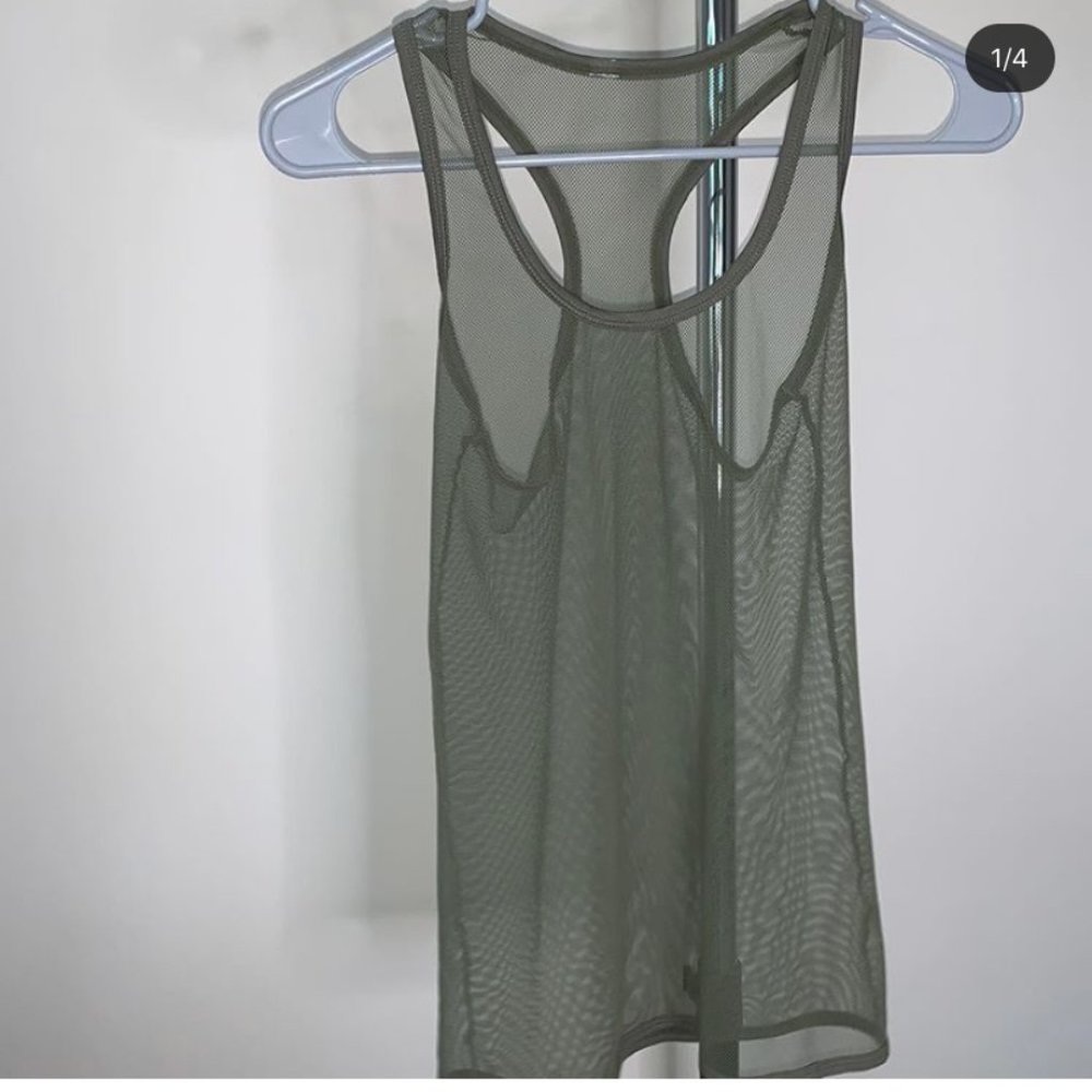 Green mesh tank top